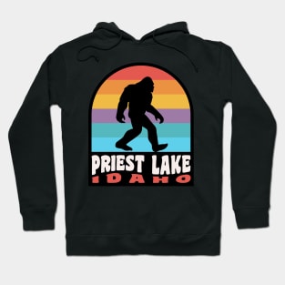 Priest Lake Idaho Bigfoot Sasquatch Camping Retro Hoodie